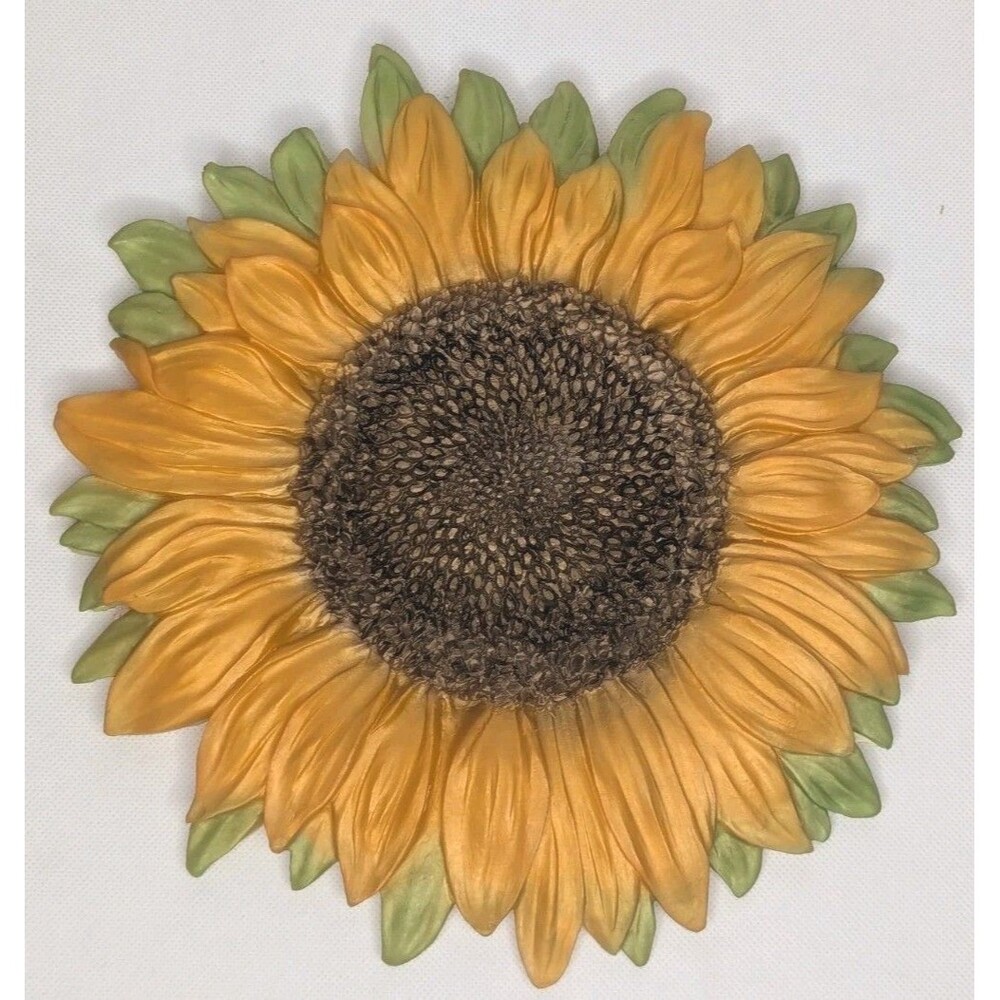 Resin Sunflower Wall Decor - Yellow/Green - Picture 4 of 4